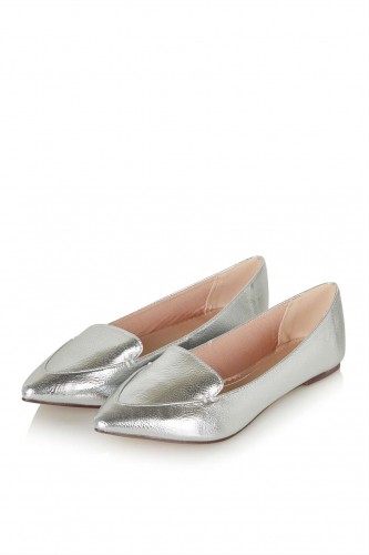Topshop silver van stitch point ballet shoe | SS16 buys